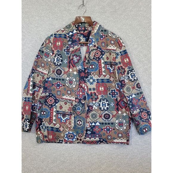 Jackets & Blazers - Womens Vintage Denim Jacket With Handmade Buffalo Nickel Button Size XL/2XL